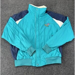 Vintage Dunbrooke Union Pacific Jacket XL Made USA Teal Blue Train Logo 90s